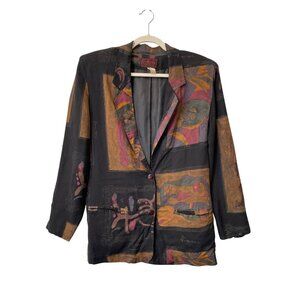 Vintage 80s Patina International Blazer Jacket Size Small Career Classic Artsy